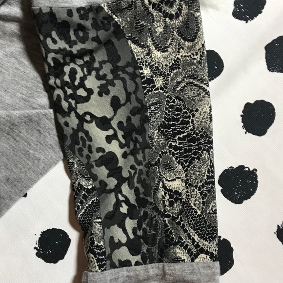 Moa Dolman Tunic Lace Leopard Print Grey Top 2X - Picture 4 of 6